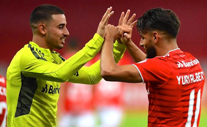 Internacional festeja gol na Libertadores 04052021