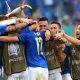 A seleção da Itália comemora vitória sobre País de Gales na Eurocopa 2021
