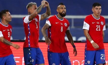 Chile comemora 1º gol na Copa América