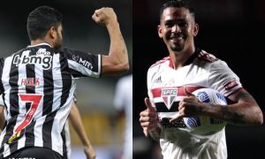 Hulk (Atlético) e Luciano (São Paulo)