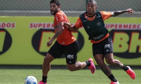 Hulk durante o treino do Atlético-MG antes da partida contra a Chapecoense pelo Brasileirão 2021