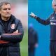 Técnicos Diego Aguirre (Internacional) e Tiago Nunes (Grêmio) nos treinos para o Brasileirão 2021