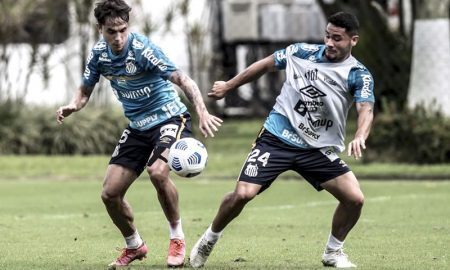 Treino do Santos para o jogo contra o Sport pelo Brasileirão 2021