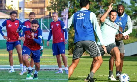 Treinos do Fortaleza e do Fluminense para o duelo deste fim de semana entre as equipes pelo Brasileirão 2021