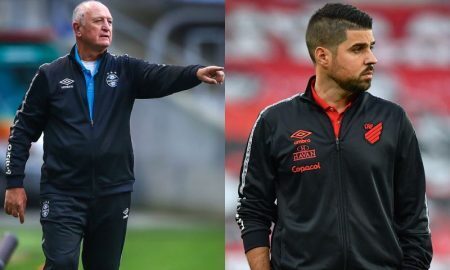 Sul-Americana 2021: os técnicos Felipão (Grêmio) e António Oliveira (Athletico-PR)