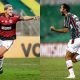 Pedro, do Flamengo, e Nenê, do Fluminense, no Brasileirão 2021