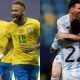 Neymar, do Brasil, e Messi, da Argentina, na Copa América 2021