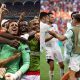 Suíça e Espanha comemorando a classificação às quartas de final da Eurocopa 2021