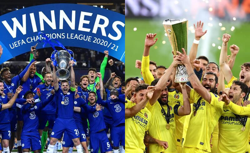 Chelsea na Champions League e Villarreal na Liga Europa da última temporada
