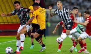 Fred, do Fluminense, e Vargas, do Atlético-MG, na Libertadores 2021