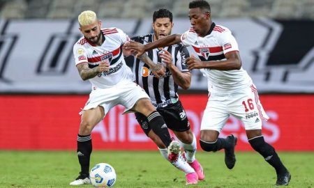 Lance de Atlético-MG x São Paulo no primeiro turno do Brasileirão 2021