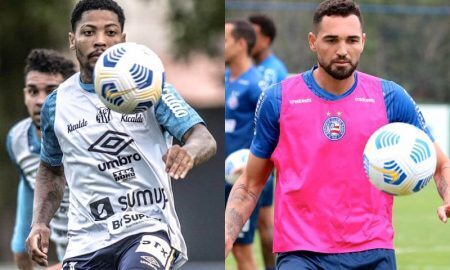 Brasileirão 2021: os atacantes Marinho, do Santos, e Gilberto, do Bahia