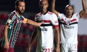São Paulo x Fluminense no primeiro turno do Brasileirão 2021; o jogo terminou empatado, 0 a 0