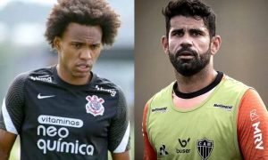 Willian, do Corinthians, e Diego Costa, do Atlético-MG, novidades no Brasileirão 2021