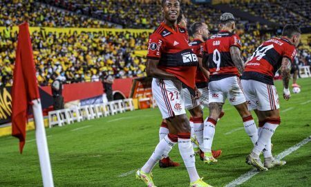 Flamengo comemora a classificação para a final da Libertadores 2021