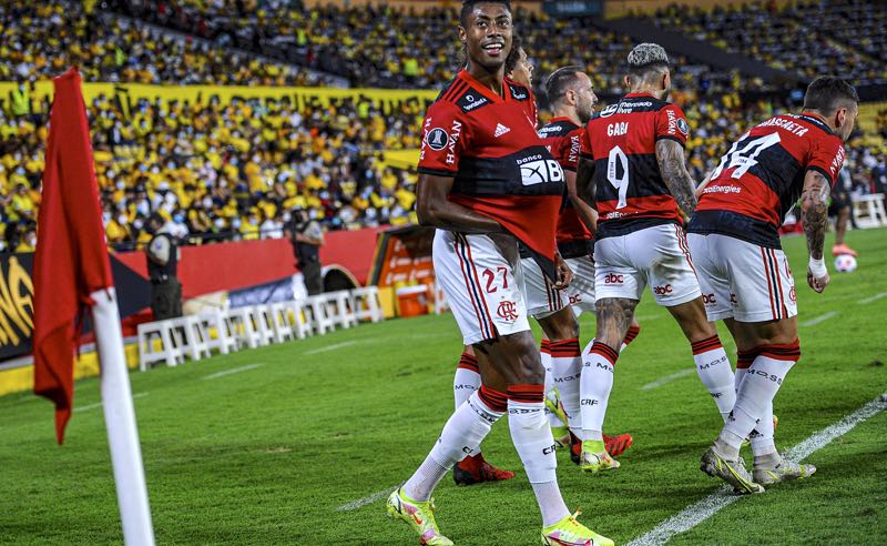 Flamengo comemora a classificação para a final da Libertadores 2021