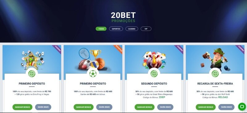 20Bet bônus
