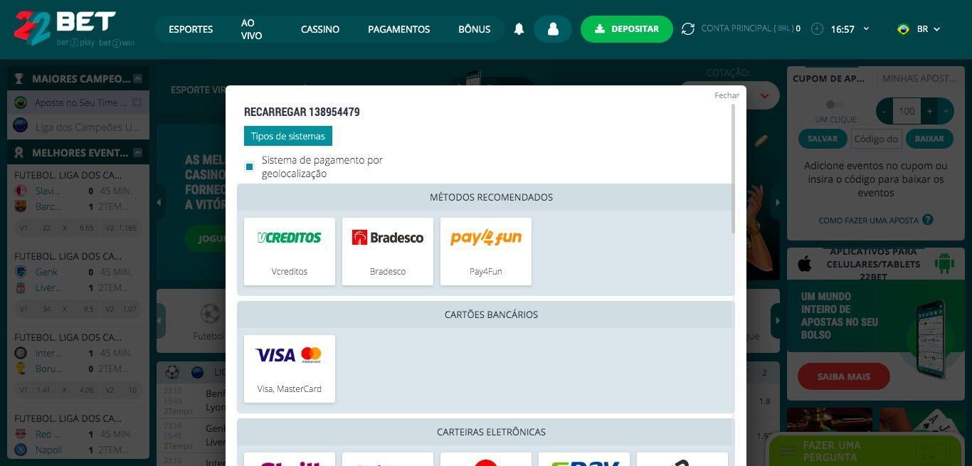 22BET deposito bonus para apostar