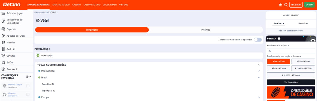 Betano casino voleibol