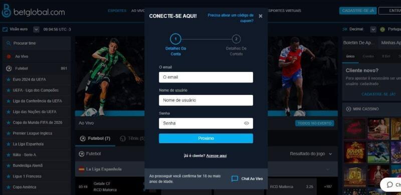 BetGlobal cadastro