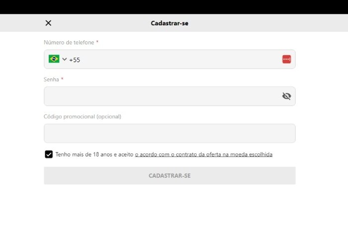 Cadastro em Parimatch Brasil paso a paso