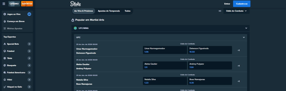 Stake ufc ao vivo